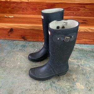Hunter Women's Winter Mud Rain Boots Gardening Work Solid Shape Sz 8